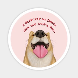 A Valentine's day smooch from your favorite pooch - cute corgi illustration Magnet